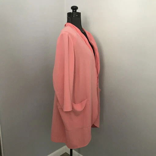 Liquidación MELISSA McCARTHY Seven7 ~ Coral Frente Abierto Suéter Chaqueta 1X Foto 3 de 4