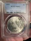 BRILLIANT 1922 $1 MS63 PEACE DOLLAR - PCGS