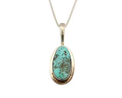 Navajo Necklace .925 Silver Spiderweb Turquoise Signed Doug