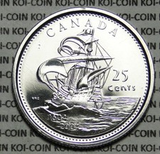 BU UNC Canada 1604-2004 L'Acade St Croix ship 25 cent 25c quarter coin mint roll