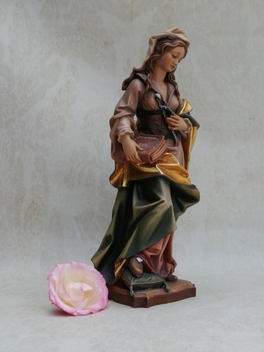 Figura de madera Santa Apolonia patrona color 38 cm alto - Imagen 12 de 19
