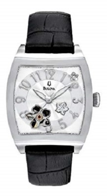 Bulova 96P118 Diamond BVA Floral Aperture Dial Self-Winding Mechanical Watch