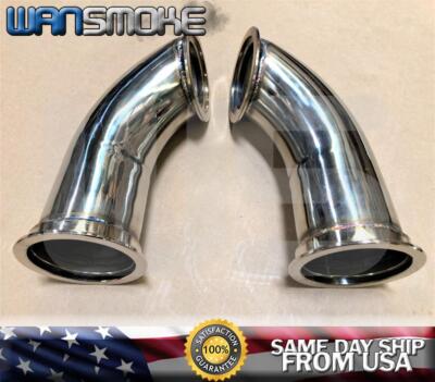 2 X 3'' V-BAND STAINLESS 90 DEGREE UNIVERSAL TWIN TURBO ELBOW PIPE EXHAUST