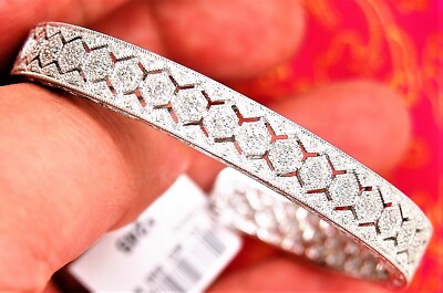STERLINGSILBER DIAMANT MANSCHETTENARMBAND 1/4 CTTW - 7,25'' 