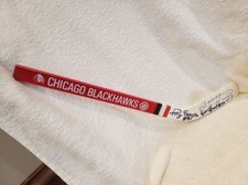 RARE Bobby & Dennis Hull, Tony Esposito AUTO'D Blackhawks Mini Hockey Stick NICE