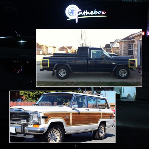 4PCS Smoked Front & Rear Side Marker Light Housings For Jeep CJ5 CJ6