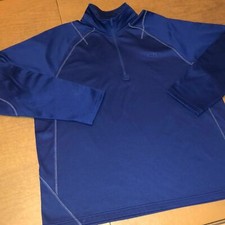 Fleece Lined CHAMPION Blue Pullover 1/4 Zip Sweatshirt Jacket XL