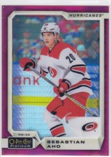 18/19 OPC PLATINUM..SEBASTIAN AHO..RED PRISM../199..CARD # 42..HURRICANES