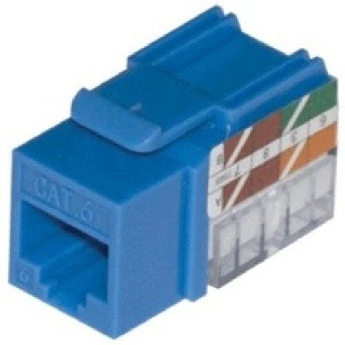 WBox Cat6A RJ45 Network Keystone Jack Toolless Blue 2-Pack 0E-CAT6KEYBL