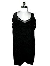 NEW CITY CHIC Plus Sz 22W Sheath Dress Black Sparkle Accents Stretch Cap Sleeve