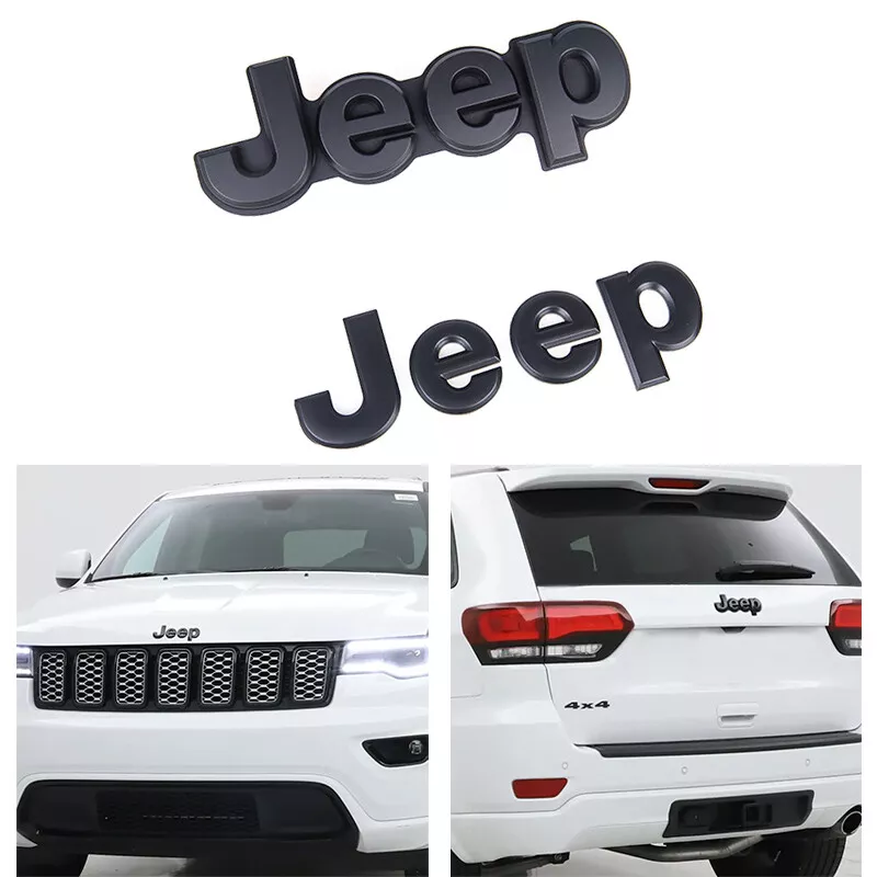 Custom Matte Black Front Rear EMBLEM BADGE For 2014 2021 Jeep Grand Cherokee