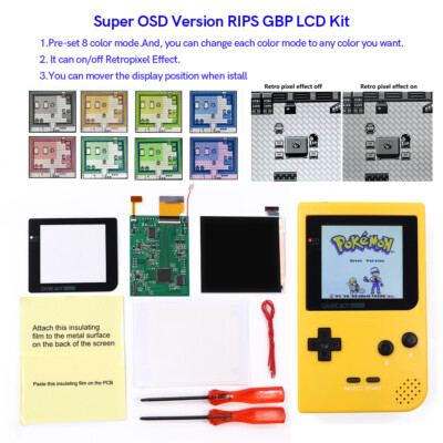 GameBoy Pocket GBP Backlight LCD Retro Pixel Super Large Display HighLight Kits