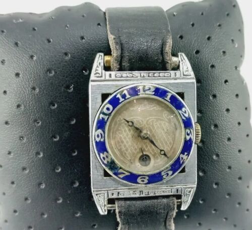 Reloj de pulsera vintage Art Deco Suiza esmaltado 15 piedras muy raro - Imagen 2 de 22