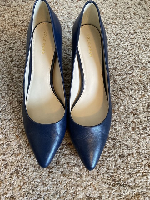 Cole Haan Camila Skimmer Pointed Toe Flats Womens Size 7 B Leather Navy for sale online | eBay