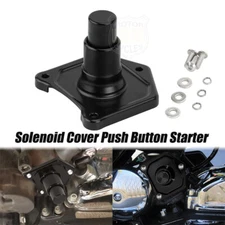 Black Solenoid Cover Push Button Starter For Harley Big Twin Model 1991-2017 