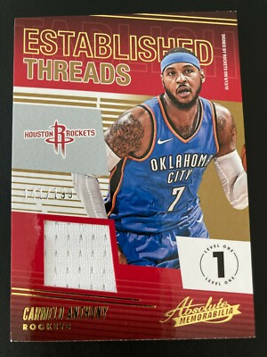 2018-19 Absolute Memorabilia Established Threads Jersey Carmelo Anthony ed/199