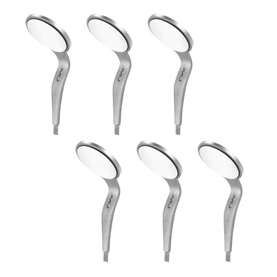 JMU 6X Dental Double Sided Mouth Mirror Front Surface 5# Simple Stainless Steel