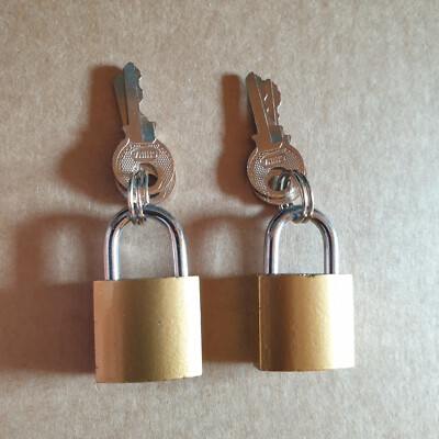 20 mm kleines starkes Vorhängeschloss x 2 - NICHT GLEICHSCHLIESSEND - Käfigschloss Spind Tasche