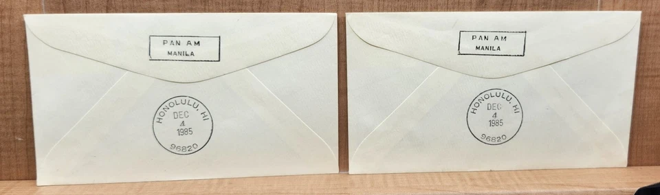 Trans Pacific Airmail Service Envelopes China Clipper Honolulu Philippines 1985 - Image 2 of 4