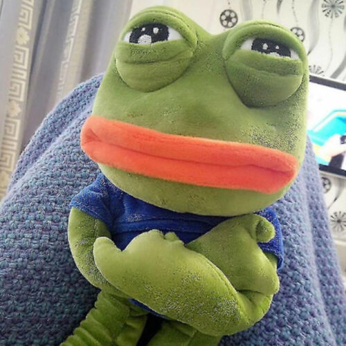 45CM The Sad Frog Magic-Expression Pepe Soft Plush Stuffed Toy Kids Gift - Picture 5 of 14