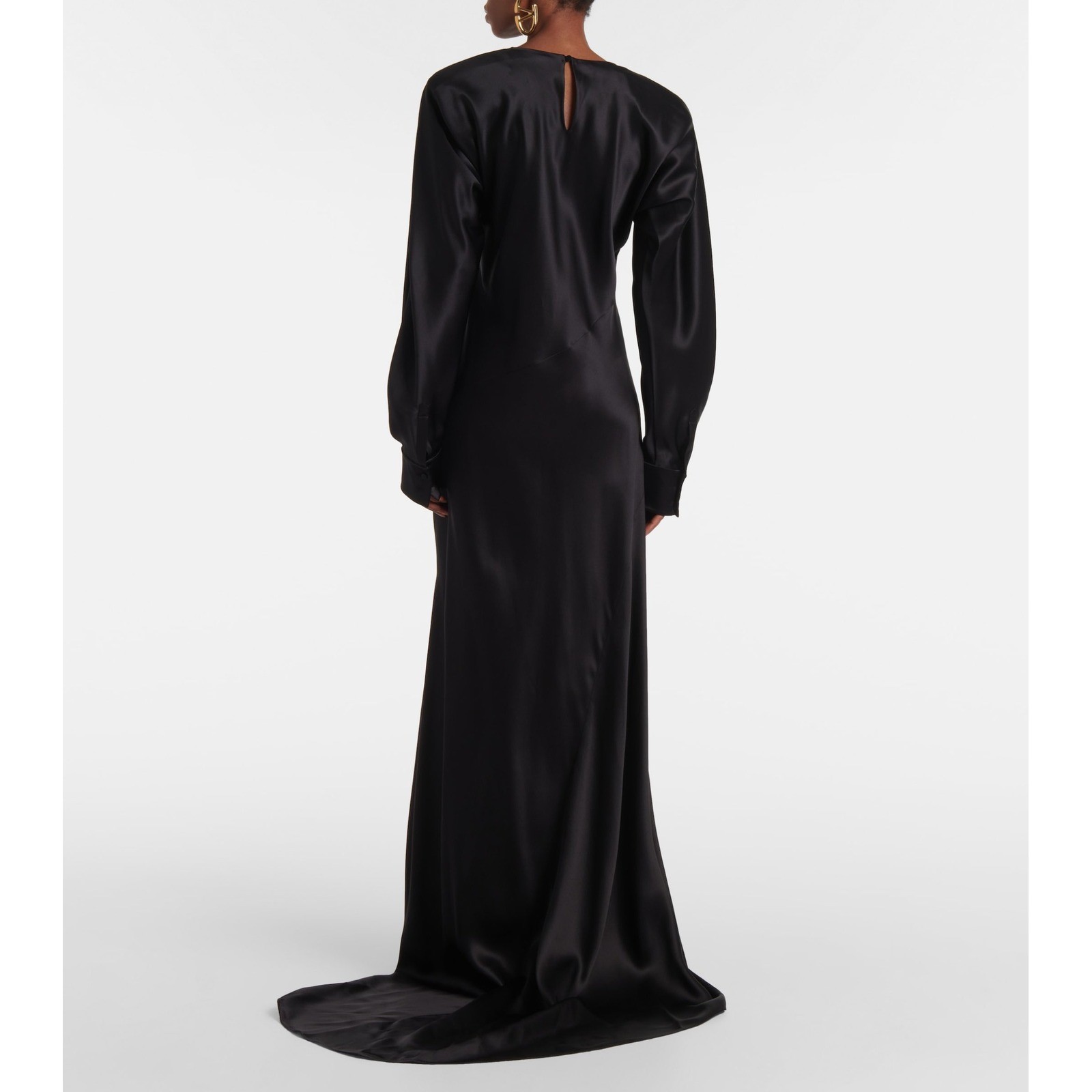 NWT Valentino Garavani Black Silk Satin Gown Le Noir Fall 24 $11,500 - Size US 8 thumbnail 10
