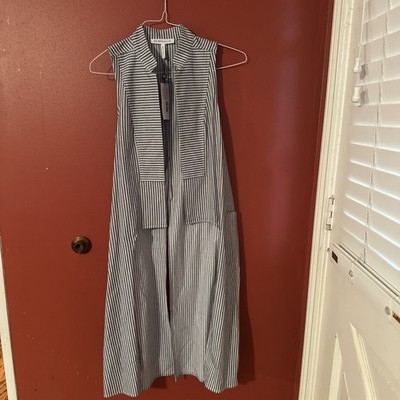 BCBGeneration Long Vest Tweed Black and White w/Pockets-Size S-NWT $128-Fast