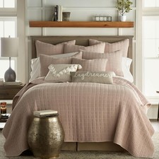 New Levtex Home Mills Waffle King/Cal King 3 PC Quilt Set 106x92 in Blush Pink