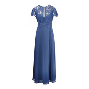 ribbed modal & lace cross back slip dress Scoop-Neck Lace-up Back Maxi Dress in Chocolate Brown - 2 main image 1