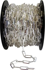 Paperclip Oblong Chain DIY Jewelry Making by Foot 925 Sterling Silver (Cable Obl