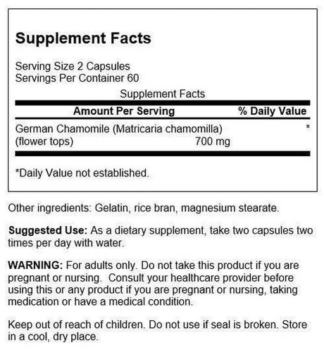 Swanson Chamomile Stress Support - Made with German Chamomile Flower - Herbal to - Picture 2 of 3