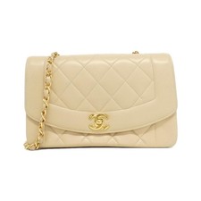 Chanel Lambskin Shoulder Bag Women Beige One Size 564449
