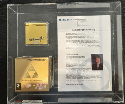 Nintendo Game Boy Advance SP Zelda Limited Edition signed by