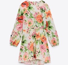 Zara Dress Womens Naya Floral Open Back Colorful Linen Blend Floral Print M