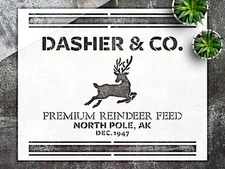 Majestic Reindeer Feed Stencil with Stripes for Wildlife Decor - StencilAir