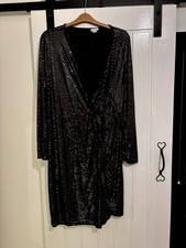 Black & Gold Copper shimmer Blue Vanilla wrap style Dress Size 28