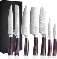 Messerset 7-Teilig Edelstahl KüChenmesser Holzgriff In Geschenkbox Damen