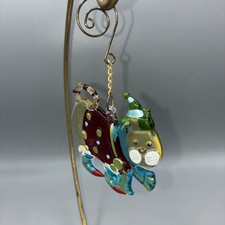 Art Glass Cat Christmas Ornament