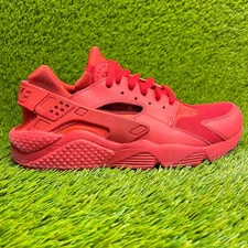 Nike Air Huarache Mens Size 9.5 Triple Red Athletic Running Shoes Sneakers