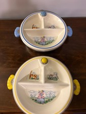 Set of 2 Vintage Divided Children's Nursery Rhyme Warming Plates