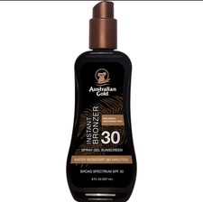 Australian Gold Instant Bronzer Spray Gel Sunscreen SPF 30 - 8 oz Spray 1.54 per gallon