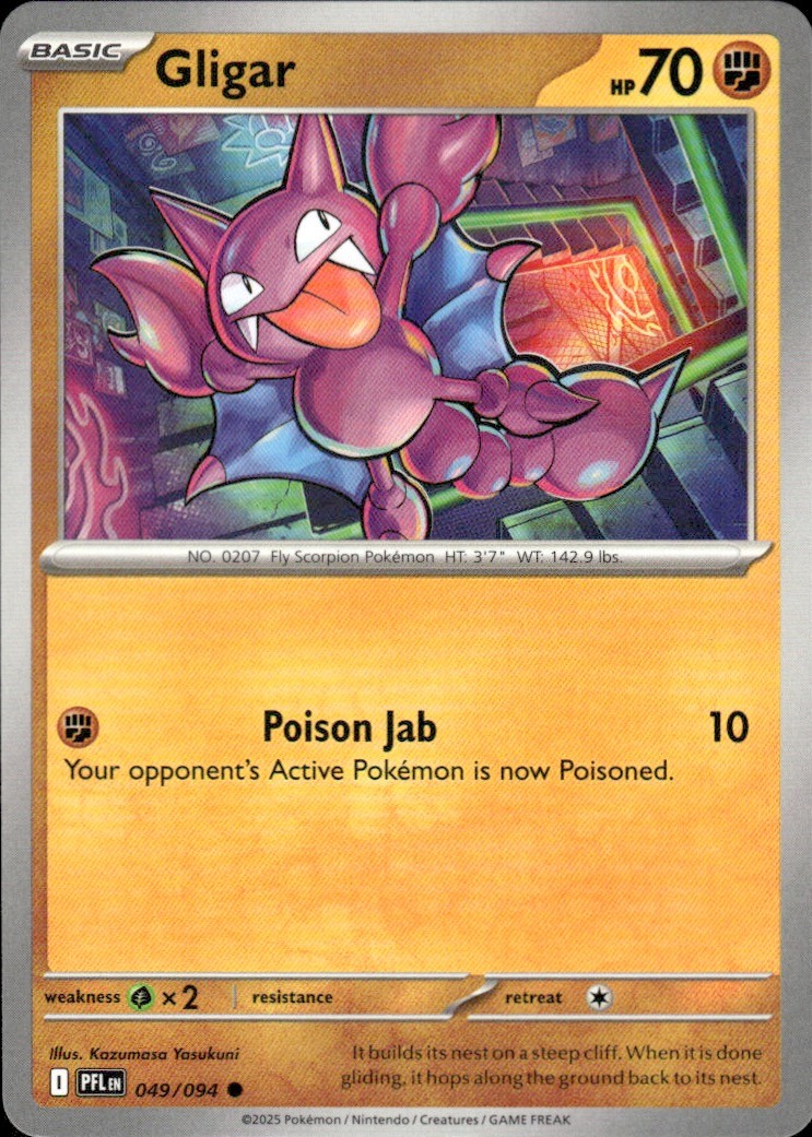 Gligar 049/094 Common Phantasmal Flames Pokemon Near Mint