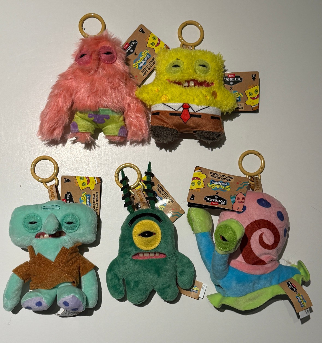 Fuggler x Spongebob Squarepants Keychain Plush Bag Clip On 5” Set