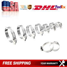 7 Sizes 60pcs Adjustable Hose Clamps Worm Gear Stainless Steel Clamp Assortment 7 Sizes 60pcs Adjustable Hose Clamps Worm Gear Stainless Steel Clamp Assortment