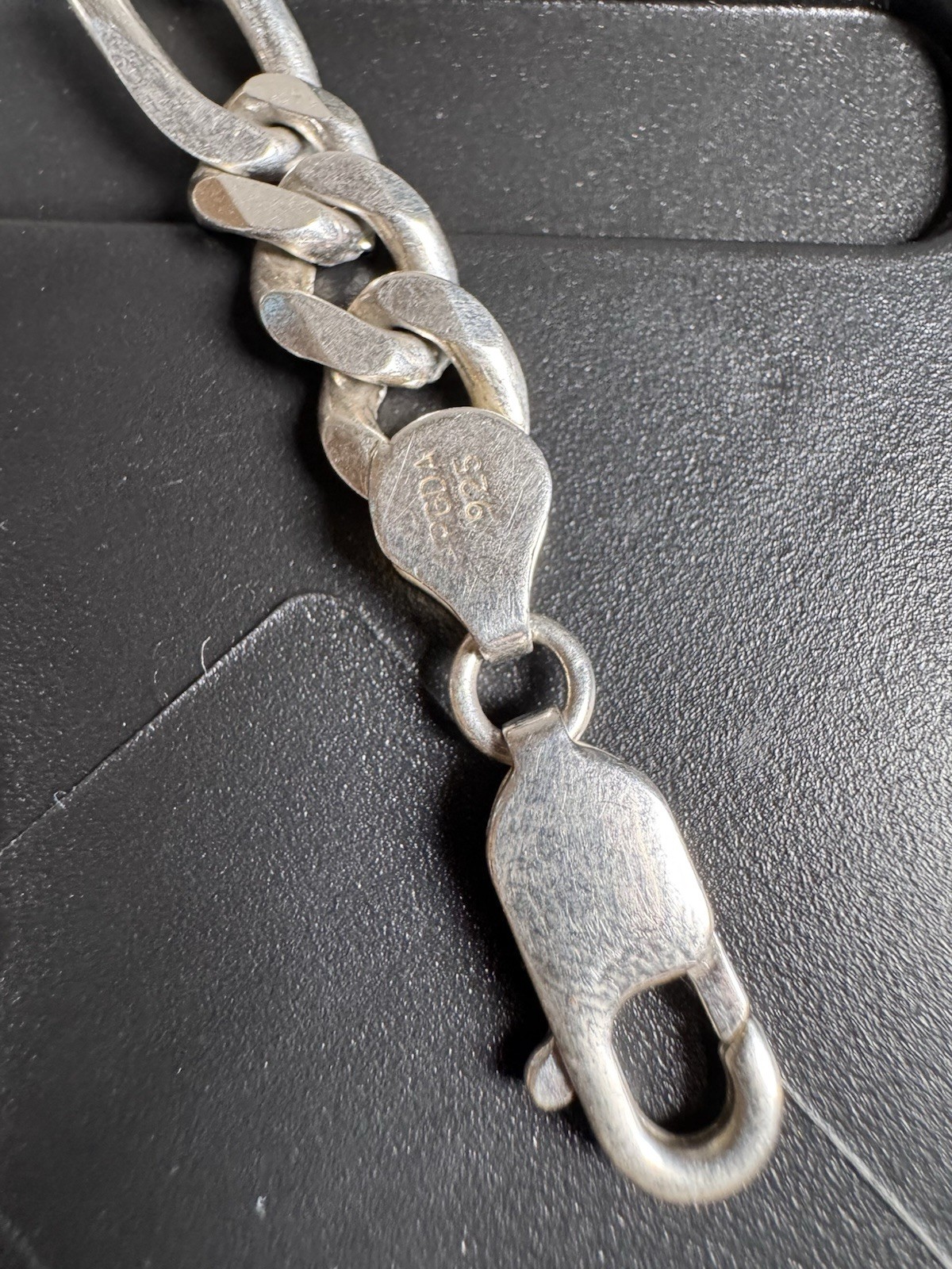 Figaro Link Bracelet 8” Solid Sterling Silver 925… - image 8