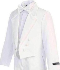 Boys White Long Tail Tuxedo