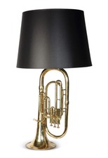 Large Moritz Tuba Lamp with Black Shade