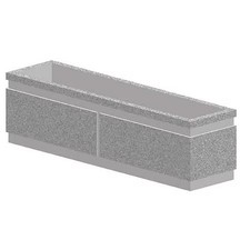 Petersen Manufacturing P18x72 18" X 72" Security Planter, Concrete