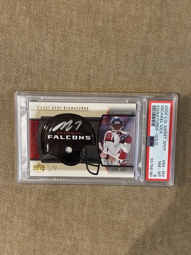 2006 Upper Deck Sweet Spot Signatures Michael Vick Gold Auto 009/100 PSA 8 POP 2