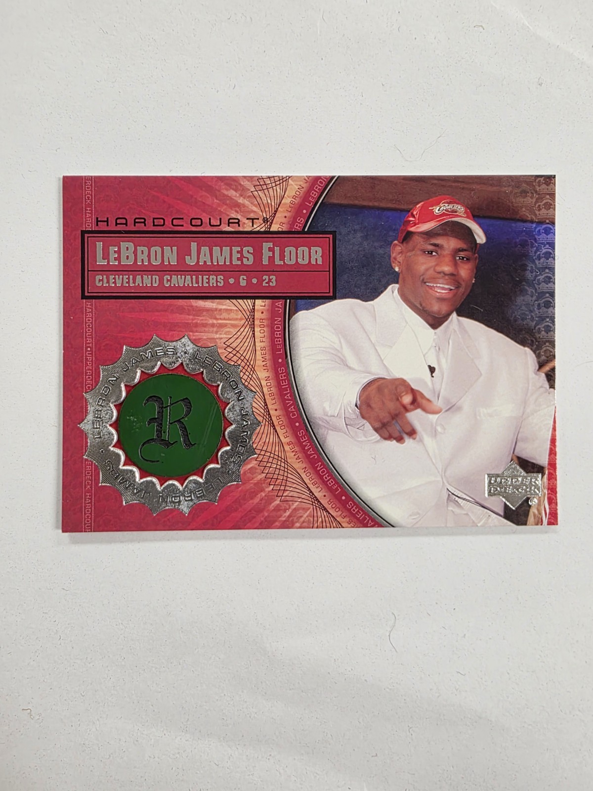 2003-04 UPPER DECK HARDCOURT FLOOR LEBRON JAMES RELIC ROOKIE LB4
