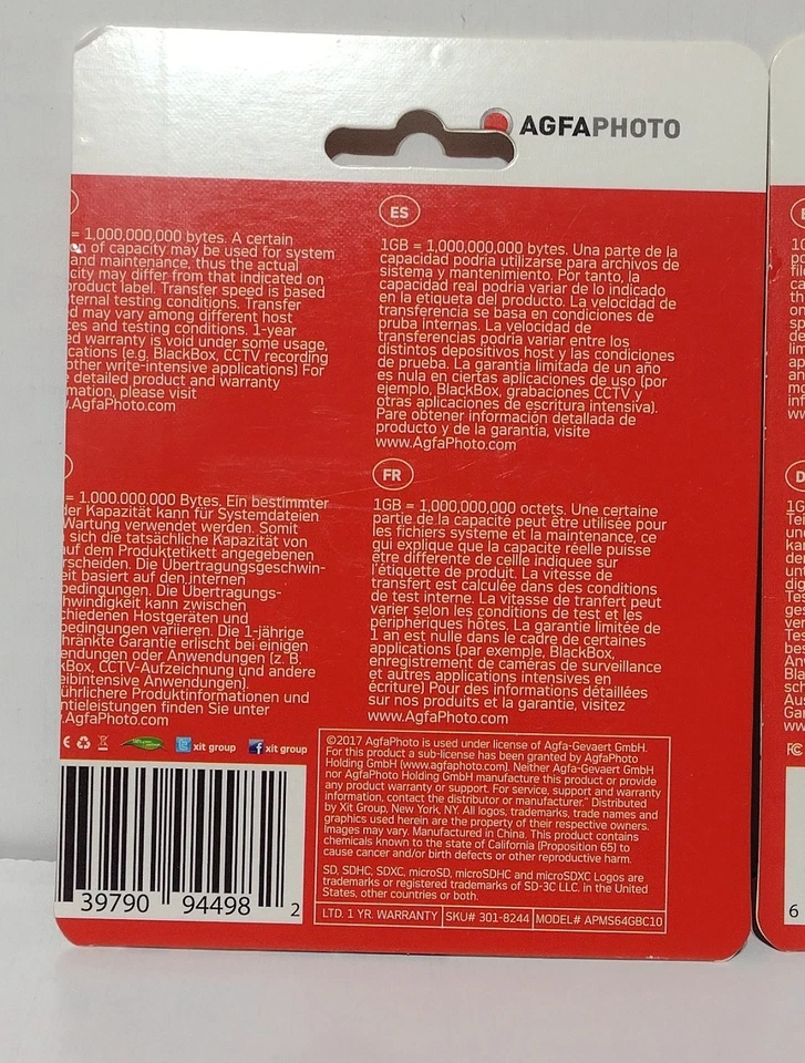 (3) AGFAPHOTO MicroSDXC card 64gb Memory Card + Adapter - Image 4 of 4